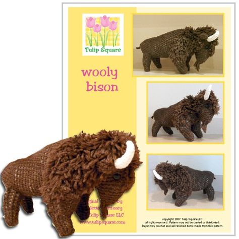 Wooly Bison Crochet Pattern no. 027 by tulipsquare on Etsy in 2020
