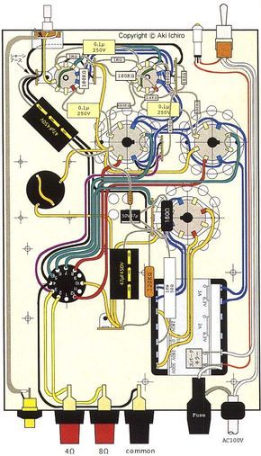 秋一郎 製作 Quad Ii 回路レプリカ モノラルプッシュプル 実体配線図 回路 電子回路図 電子回路