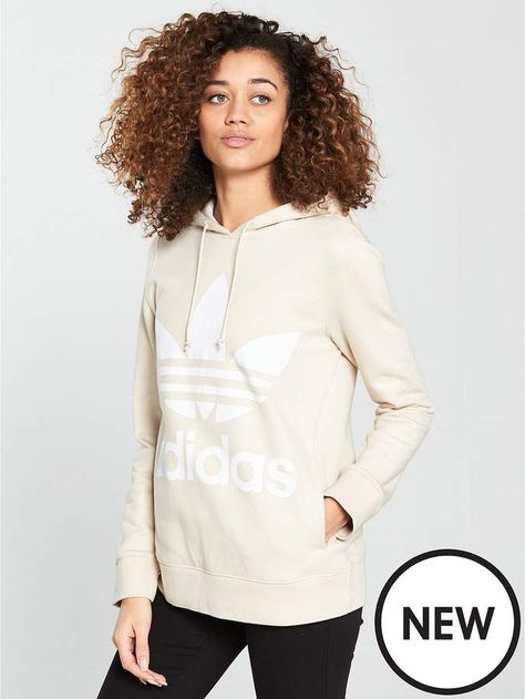 Adidas Originals Adicolor Trefoil Hoodie Linen | ADIDAS in Adidas Originals Adicolor Trefoil Hoodie Linen | ADIDAS in