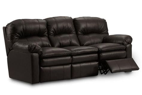 Touchdown Transitional Black Leather Double Reclining Sofa Touchdown Transitional Black Leather Double Reclining Sofa