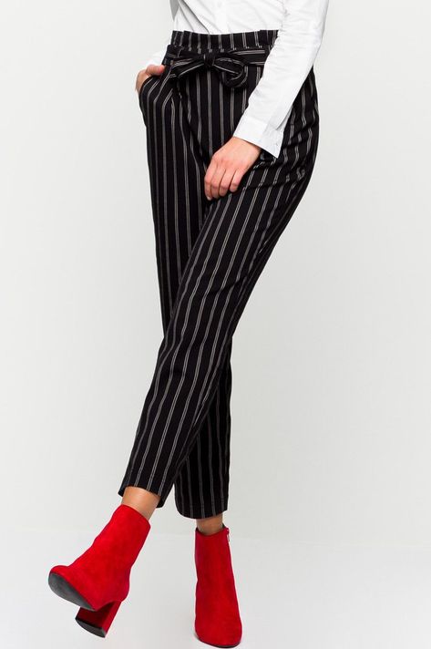 Frauen Hosen Pluderhosen gestreiften Pantalon Baumwolle Leinen Stilvoll Mode