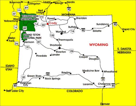 photos of cody wyoming | Map of Cody Wyoming | Travel | Wyoming map
