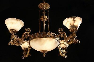 Set of chandelier and pair of wall lights with winged horse Set of chandelier and pair of wall lights with winged horse