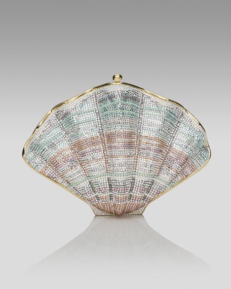 Judith Leiber Couture Scallop Clam Crystal Minaudiere