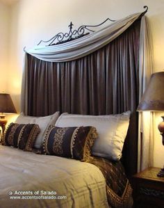 Beautiful Diy Fabric Headboards Headboard Simple Bed Instead Of A Headboard Use Curtain Rod To Create Diy Home Decor