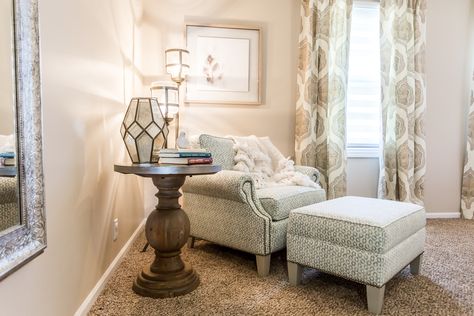 Neutral Romantic Master Bedroom With Fireplace Fluff Interior