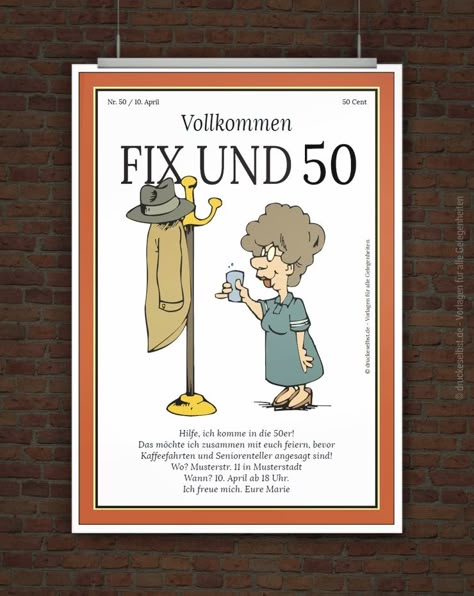 Geburtstagskarte 50 Geburtstag Lustig Einzigartig Geburtstagskarte