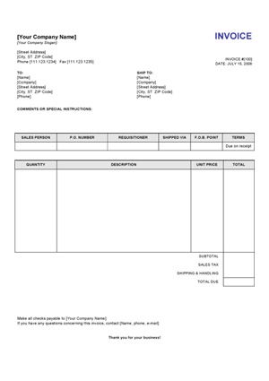 This is a free Excel Invoice Template that provides a Fill In The - billing format in word This is a free Excel Invoice Template that provides a Fill In The - billing format in word