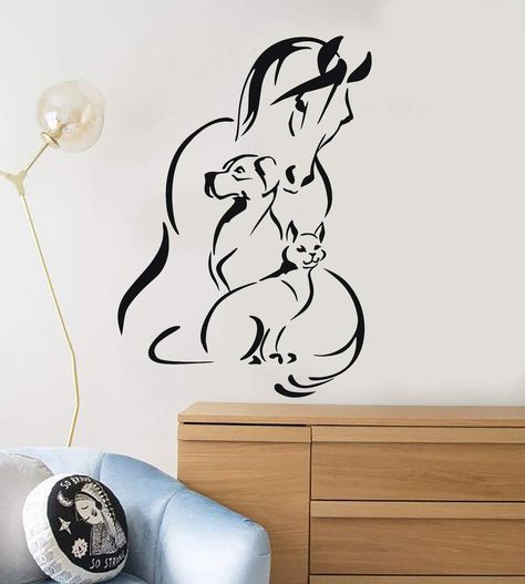 vinyl decal animals pet horse dog cat veterinary wall stickers