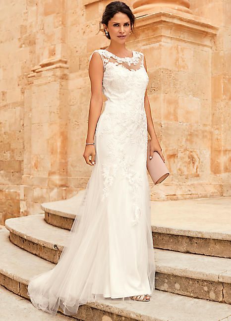 grey evening gown with sleeves