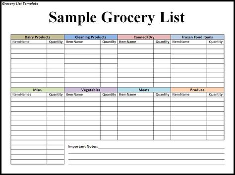 Grocery List Template NOTE Before Downloading or Using any - sample grocery list Grocery List Template NOTE Before Downloading or Using any - sample grocery list