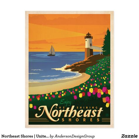 Point Reyes Lighthouse-Vintage Art Deco Style Travel Poster-by Aurelio Grisanty