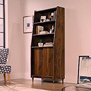 Sauder Harvey Park 3 Shelf Narrow Bookcase in Grand Walnut