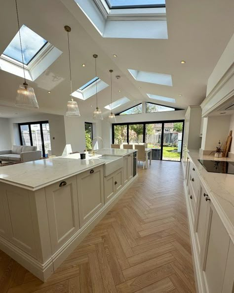 Self Build Houses Ireland, Dream Life House, Open House Plans, Open Plan Kitchen Living Room, House Extension Design, Beautiful House Plans, Kitchen Inspiration Design, Bungalow House Design, English House