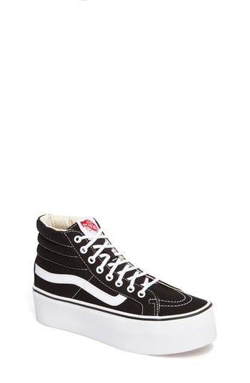 vans sk8 hi platform black high top sneakers