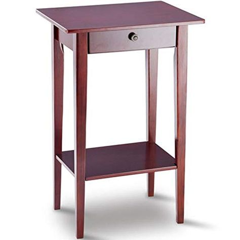 Tall Wood Accent Table w Lower Shelf