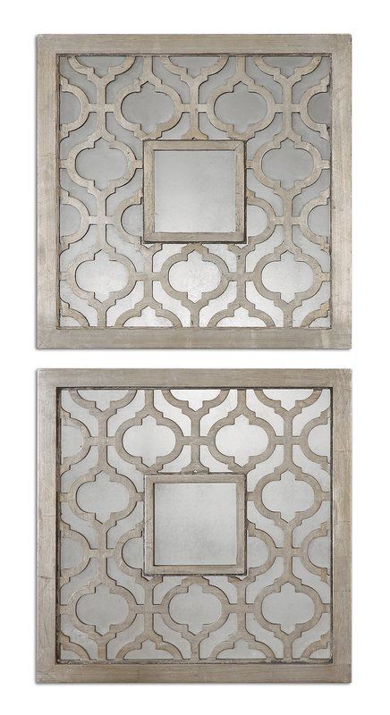 Sorbolo Square Oversized Wall Mirror Silver Leaf Decor Mirrors Set Silver Leaf Wall Mirror, Decorative Wall Mirrors Set Of 2