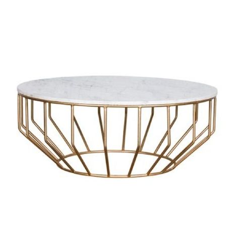 Everly Quinn Marble Drum Coffee Table Coffe