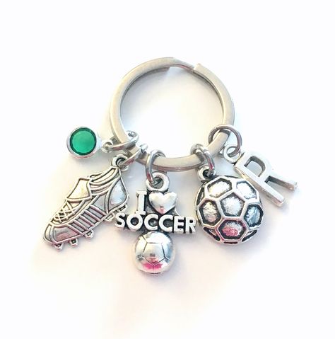 Soccer Charm Zipper Pull Keychain Gift for Soccer Player Custom Soccer Jewelry Gift Soccer Mom and Soccer Teams