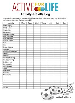food and activity log