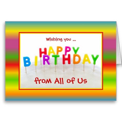 custom colorful birthday card with letters zazzlecom colorful