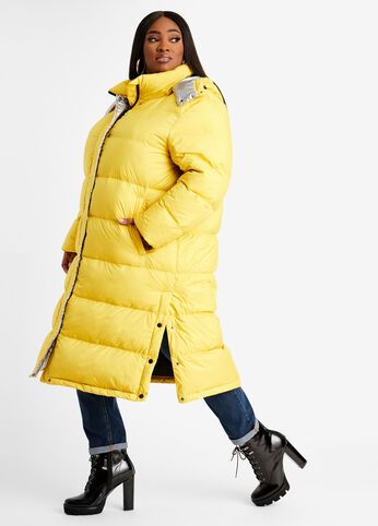 Plus Size Outerwear Long Puffer Coat Cute Faux Fur Hood Jackets Long Puffer Coat Cute Faux Fur Hood, Puffer Coat With Fur Hood Plus Size