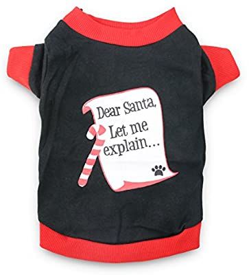 Large DroolingDog Dog Christmas Shirts Dog Santa Costume Pet Christmas Shirts for Small Dogs Red