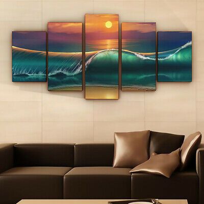 Amazon Com Wall Art Beach Sunset Canvas Artwork Tropical Ocean