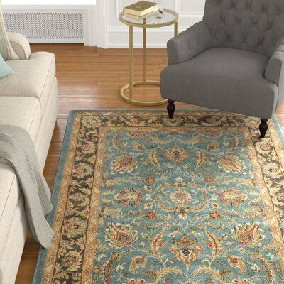 Charlton Home Cranmore Traditional Hand Tufted Wool Blue Brown Area Rug Brown Area Rugs Area Rugs Orange Area Rug