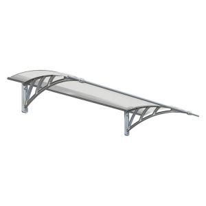 Palram Herald 2230 Awning In Grey Clear 703370 The Home Depot Door Awnings Door Canopy Patio Awning