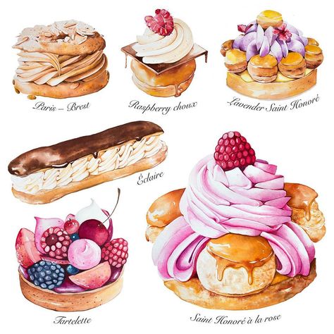230 Watercolor Desserts Ideas Watercolor Food Food Drawing Food Illustrations