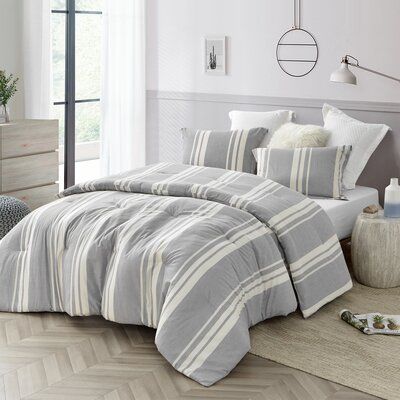 Breakwater Bay Ariton Reversible Comforter Set Size Queen Comforter 2 Shams Comforter Sets Grey Comforter Bedroom King Comforter Sets