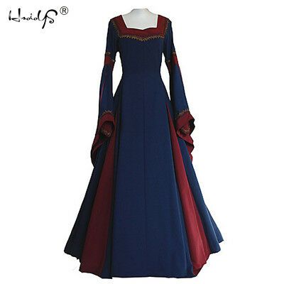 Medieval Dress Women/'s Vintage Christmas Renaissance Gothic Costume Gown Dress
