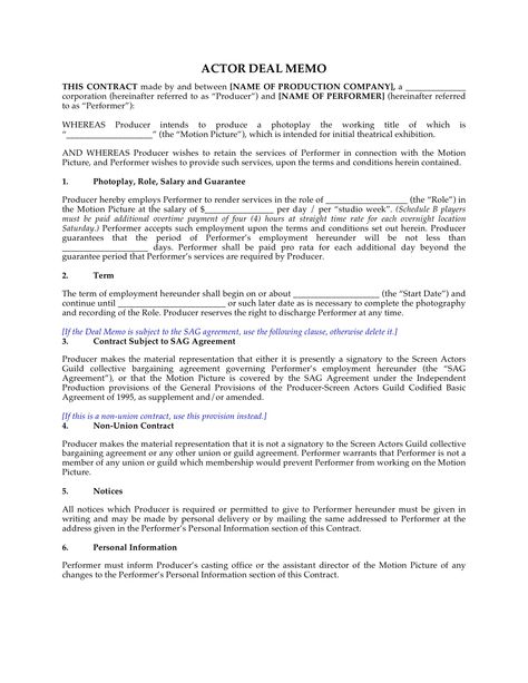 Production Contract Templates Basic Contract For Wedding