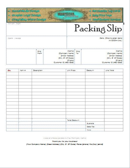 Custom Header Packing Slip for your Business! Use your Etsy Shop - packing slip Custom Header Packing Slip for your Business! Use your Etsy Shop - packing slip