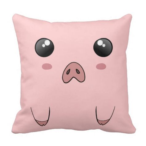 Cute Anime Pig Face Throw Pillow Cute Anime Pig Face Throw Pillow