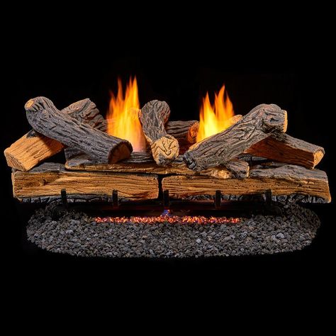 Duluth Forge Split Red Oak 30 In Vent Free Gas Fireplace Logs