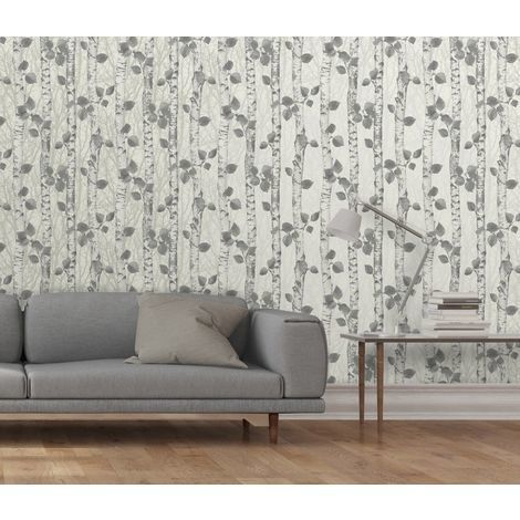 Arthouse 670200 Frosted Wood Silver Wallpaper