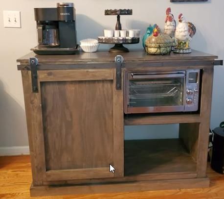 Barn Door Cabinet And Mini Fridge Ana White In 2020 Barn Door Cabinet Barn Door Mini Fridge