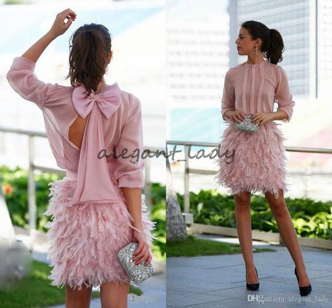 white party dress with feathers