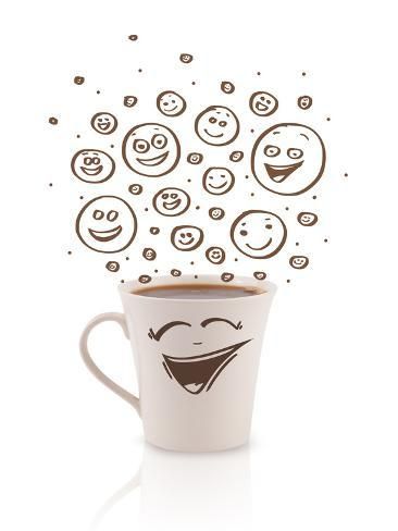 Cute cup of coffee isolated on white Cute cup of coffee isolated on white