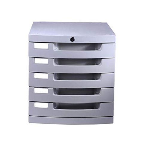 Bxwjg 4-Layers Lockable Data Cabinet Color : White Size : 4-Layers Desktop File Cabinet Multi-Layer Drawer File Storage Cabinet File Box Office Supplies Portable and Tidy Storage Box