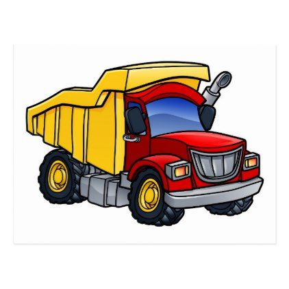 Dump Truck Tipper Cartoon Postcard Construction Business Diy