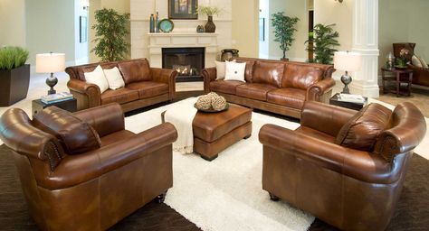 Elements Fine Home Furnishings Paladia 5 Piece Top Grain Leather Collection Tan Furniture Spacious Sofa Living Room Decor Modern Leather Furniture, Paladia Leather Sofa