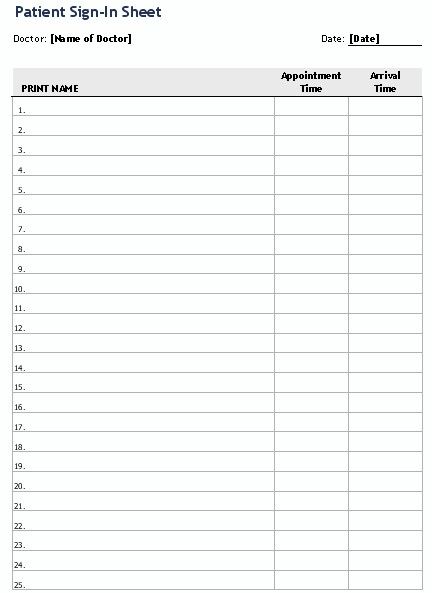 salon sign in sheet
