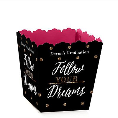Personalized Graduation Favor Boxes Set of 12 Dream Big
