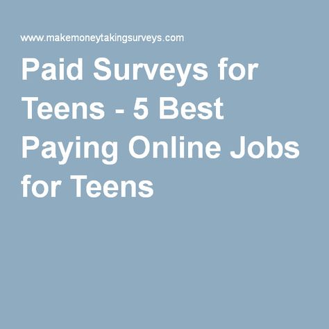 best paying jobs for teens