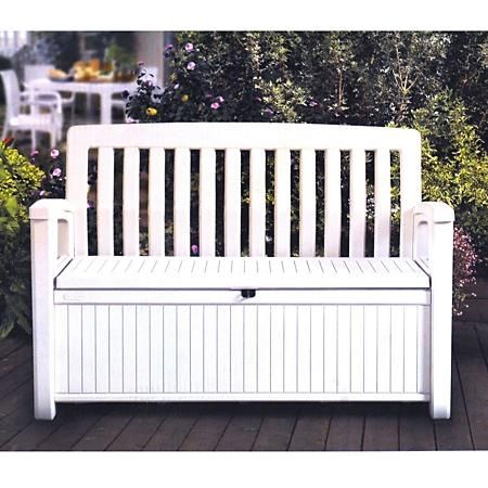 Keter 60 Gallon All Weather Outdoor Patio Storage Bench Sam S Club Outdoor Storage Bench Patio, Outdoor Patio Storage Bench White