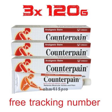 3x120g COUNTERPAIN HOT ANALGESIC BALM Warm Muscular Aches pain Heat