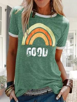 Short Sleeve Graphic Shirts for Women Casual Summer Dandelion Print Crewneck T Shirt Tops Blouse Tee Dark Gray